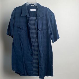 Calvin Klein blue sheet button up